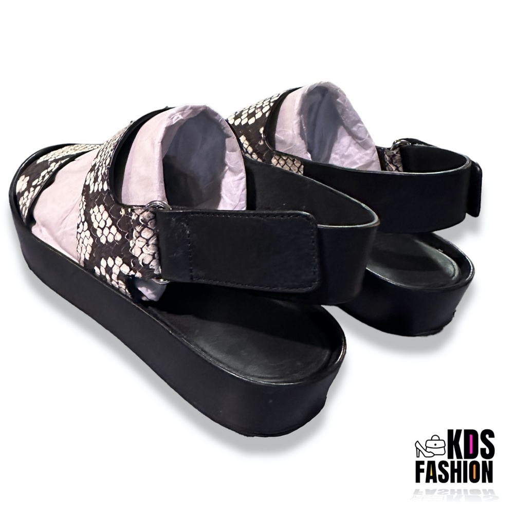 Vince "Marett" Snake-Embossed Platform Sandals Sz… - image 5